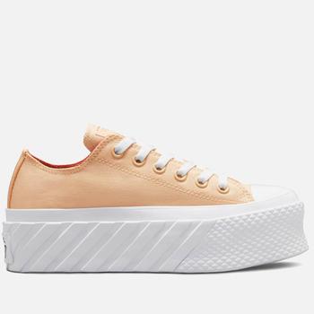 推荐Converse Women's Chuck Taylor All Star Hybrid Shine Lift 2X Ox Trainers - Light Twine/White/Healing Clay商品