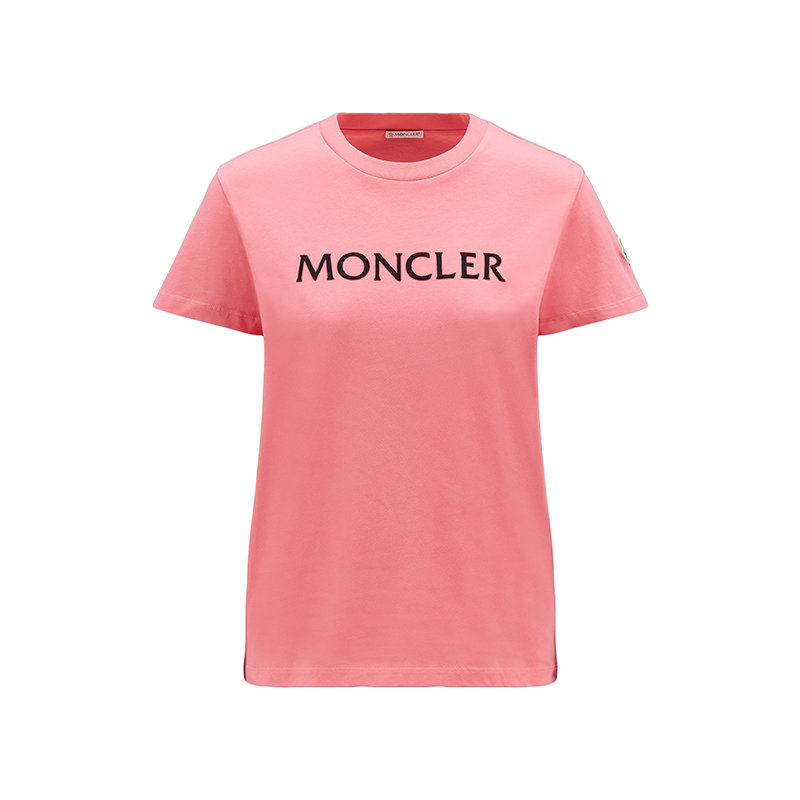 Moncler | 【预售3-7天】Moncler/蒙克莱 22年秋冬新款 女士珊瑚粉色纯棉徽标图形短袖T恤H20938C00012829HP539商品图片,7.9折, 包邮包税