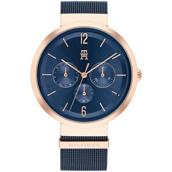 tommy hilfiger手表是什么牌子, Tommy Hilfiger | Women's Blue Stainless Steel Mesh Bracelet Watch 40mm商品图片 8折×额外8.5折, 额外八五折