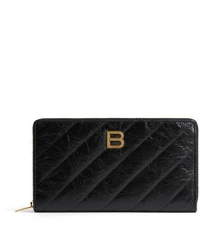 Balenciaga | Leather Crush Continental Wallet 