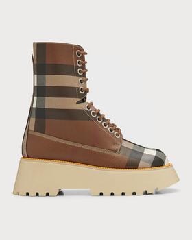 Burberry | Mason Check Platform Hiker Boots商品图片,