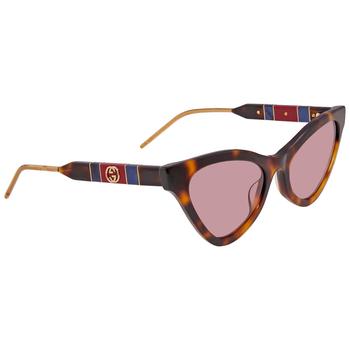 推荐Gucci Pink Cat Eye Ladies Sunglasses GG0597S 003 55商品