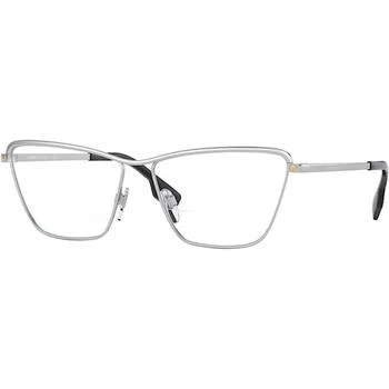 Burberry | Burberry Women's Eyeglasses - Silver Metal Cat Eye Frame | BURBERRY 0BE1343 1303 3.5折×额外9折x额外9.5折, 独家减免邮费, 额外九折, 额外九五折