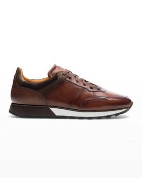 推荐Men's Arco Mix-Leather Trainer Sneakers商品