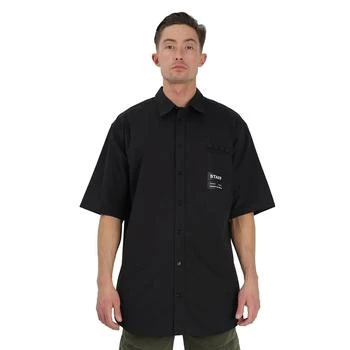 推荐Staff-logo Cotton-poplin Oversized Shirt In Black商品