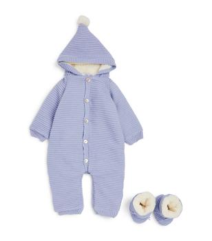 Paz Rodriguez | Knitted Snowsuit and Boots Set (1-12 Months)商品图片,