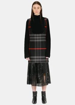 推荐Yang Li Black & Red Check Suspender Skirt商品