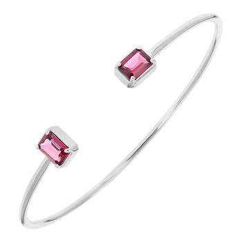 Vir Jewels | Garnet Cuff Bangle With Rhodium Plating (1.50 CT),商家Premium Outlets,价格¥390