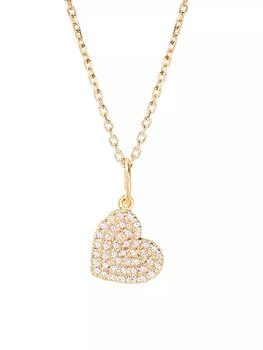 brook & york | Adeline Heart 14K-Gold Vermeil & White Topaz Pendant Necklace,商家Saks Fifth Avenue,价格¥826