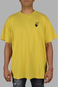 推荐Men's Luxury T Shirt   Off White Yellow T Shirt With Black Arrows Logo商品
