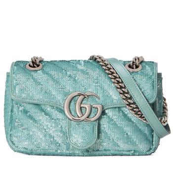 推荐Green GG Marmont Mini Sequin Shoulder Bag商品