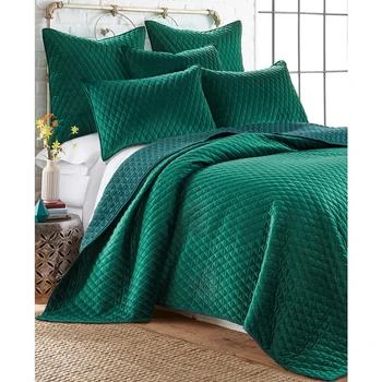 Levtex | Empire Rich Emerald Velvet Quilted Sham, Standard,商家Macy's,价格¥132