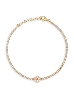 Gabi Rielle好不好, Gabi Rielle | Color Forward Gold Vermeil & Crystal Flower Tennis Bracelet商品图片 6折