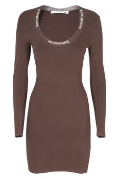 亚历山大王 连衣裙, Alexander Wang | T By Alexander Wang Logo Detailed Mini Dress商品图片 8.4折