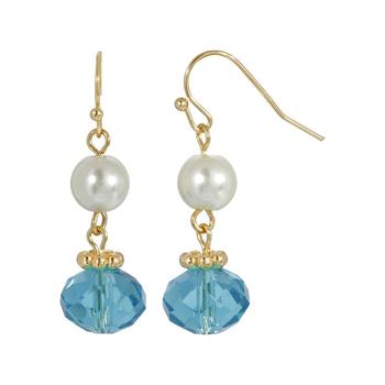 商品Gold-Tone Imitation Pearl Aura Bead Drop Earrings图片