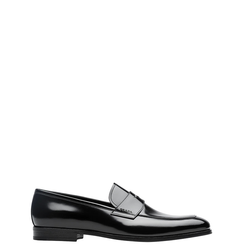 Prada | 【预售3-7天】PRADA/普拉达 22年春夏新款 男士黑色亮面皮革乐福鞋2DB161_P39_F0002_F_X001商品图片,7.9折, 包邮包税