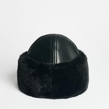 推荐Stand Studio Ruth Faux Fur and Faux Leather Hat商品