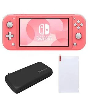 Switch Lite in Coral with Screen Protector and Case