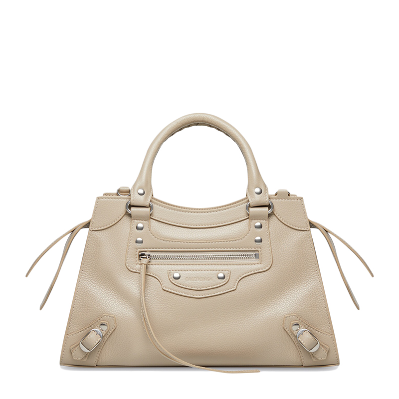 巴黎世家包直邮, Balenciaga | Balenciaga/巴黎世家 NEO CLASSIC系列 女士小号米色粒面小牛皮手提包67862915Y4Y2906商品图片 7.5折, 包邮包税