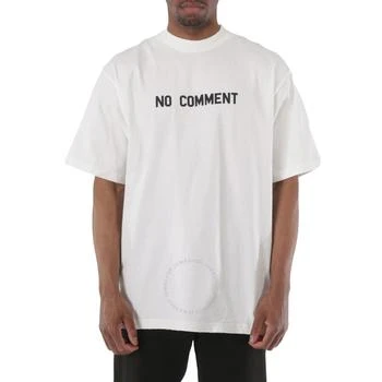 推荐Off White Cotton No Comment Print T-Shirt商品