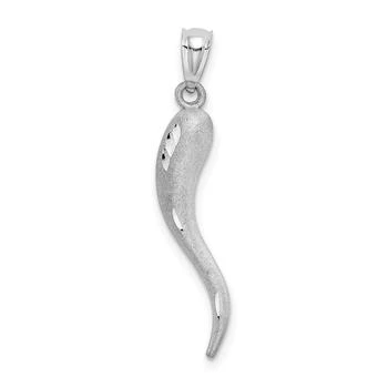 Diamond2Deal | 10k White Gold Solid Diamond-Cut Italian Horn Charm,商家Premium Outlets,价格¥2012