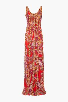 商品ETRO | Open-back ruffle-trimmed printed silk-georgette gown,商家THE OUTNET US,价格¥7795图片