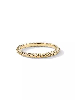 David Yurman | Cable Band Ring in 18K Yellow Gold, 2MM,商家Saks Fifth Avenue,价格¥4876