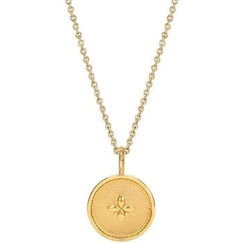 Sarah Chloe | Flower Disc 18" Pendant Necklace in 14k Gold-Plated Sterling Silver,商家Macy's,价格¥824