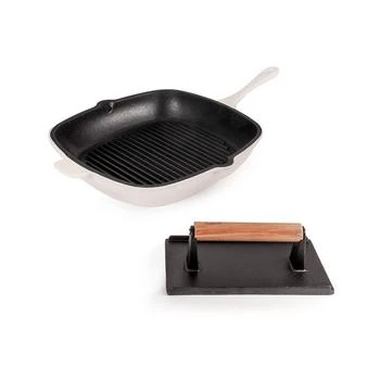 BergHOFF | Neo Enameled Cast Iron 2 Piece Grill Pan and Steak Press Set,商家Macy's,价格¥1370