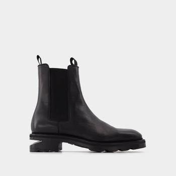 推荐Low-Heeled Andie Cut-Out Boots in Black Box Calf Leather商品