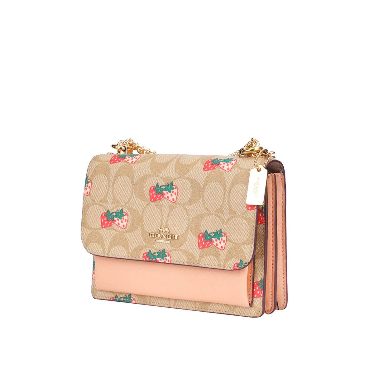 gancini单肩包, Coach | 蔻驰奥莱款女士PVC配皮单肩斜挎包链条包商品图片 额外9折, 包邮包税, 额外九折