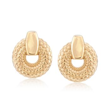 商品Ross-Simons Italian 18kt Gold Over Sterling Silver Patterned Doorknocker Earrings图片