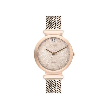 American Exchange | Women's Genuine Diamond Dial Rose Gold-Tone Tri-Band Analog Watch 40mm商品图片,3折