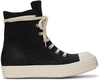 Rick Owens | Black Washed Calf Sneakers 