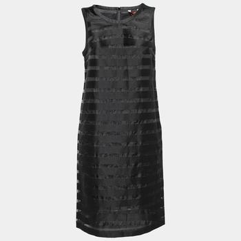 maxmara studio是什么牌子, [二手商品] Max Mara | Max Mara Studio Black Cotton And Paneled Mesh Shift Dress M商品图片 
