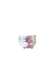 商品A Blonde and Her Bag | Marcia Wire Wrap Ring in Silver with Breast Cancer Ribbon,商家Verishop,价格¥464图片