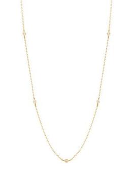 推荐14K Yellow Gold & 0.05 TCW Diamond Station Necklace商品