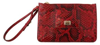 Dolce & Gabbana | Dolce & Gabbana Red Leather Ayers Clutch Purse Wristlet Hand,商家SEYMAYKA,价格¥2962