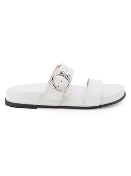 stuart weitzman凉鞋代购, Stuart Weitzman | Joni Buckle Leather Slides商品图片 4.1折