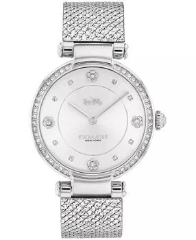 Coach | Women's Cary Silver-tone Stainless Steel Mesh Bracelet Watch,商家Macy's,价格¥1174