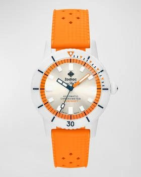 推荐Men's Super Sea Wolf Ceramic Compression Automatic Orange Rubber Strap Watch, 41mm商品