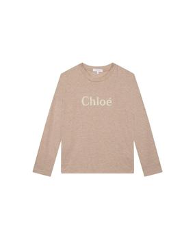 Chloé | Kids Beige Long-sleeved T-shirt With Logo商品图片,