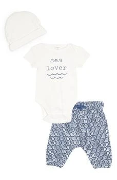 推荐Sea Lover Cotton Graphic Bodysuit, Pants & Hat Set商品