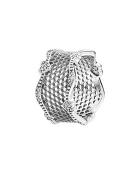 商品Pandora Silver CZ Lace of Love Ring,商家Premium Outlets,价格¥365图片