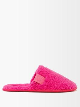罗意威鞋价格, Loewe | Anagram-tab wool-fleece slippers商品图片 5折