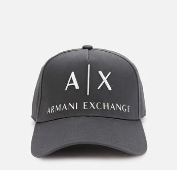 推荐Armani Exchange Men's Ax Logo Cap - Lead/Off White商品