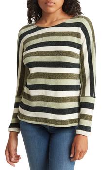 推荐Striped Chenille Pullover Sweater商品