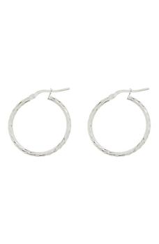 商品Swirl Sterling Silver Hoop Earrings图片