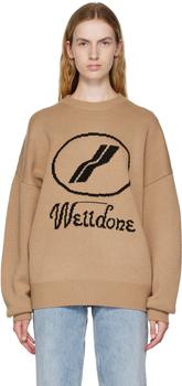 We11done | Beige Crewneck Sweater商品图片,6.1折