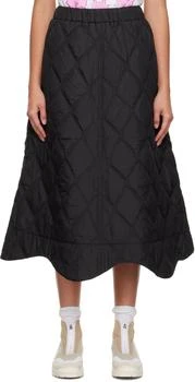 Ganni | Black Quilted Midi Skirt 5.8折